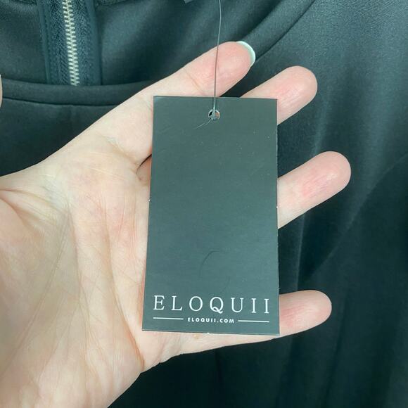 Eloquii Studio Black&Green Brocade Lace Fit&Flare Midi Dress Sz.24W NWT - Picture 8 of 16